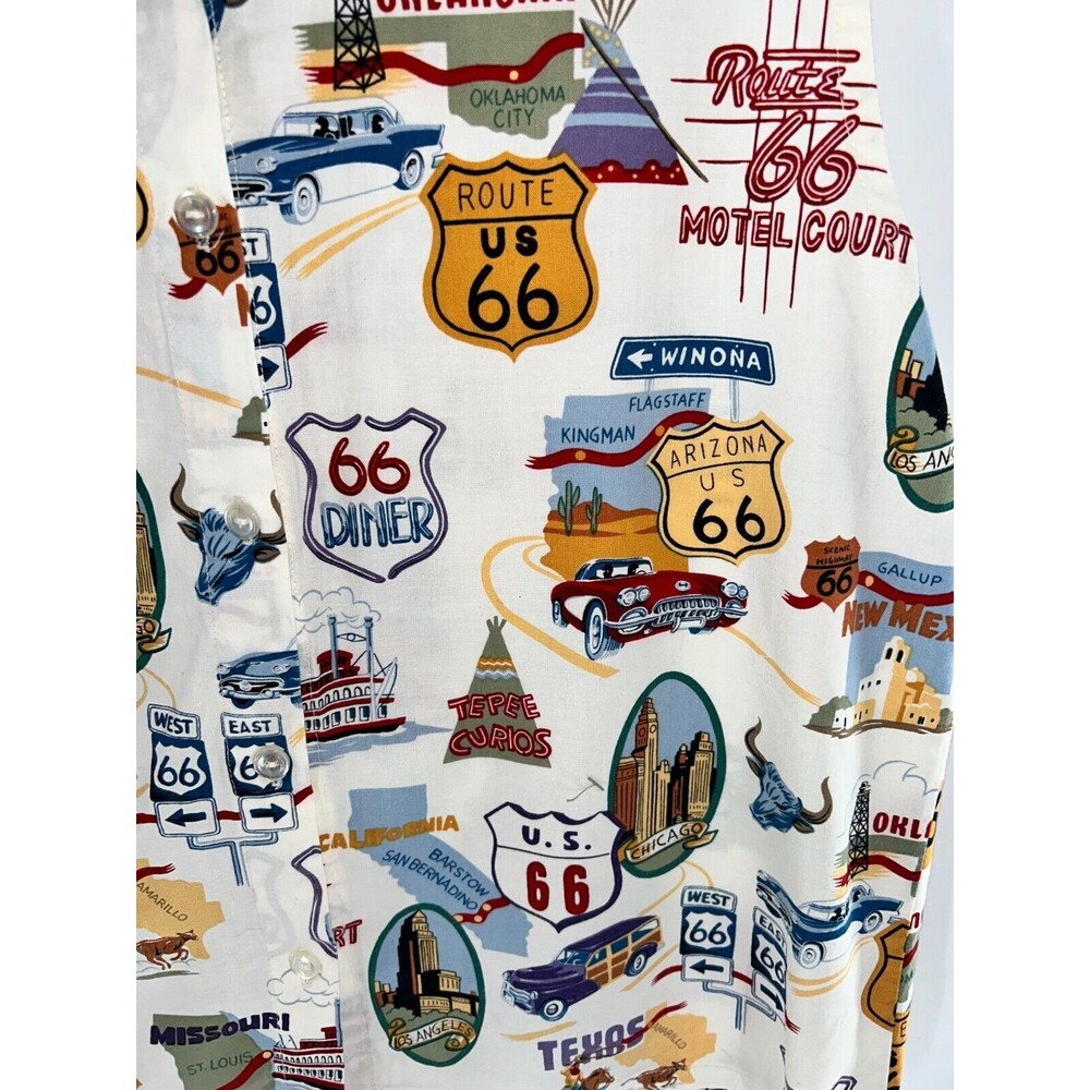 Women's Unbranded Vintage Route 66 Sleeveless Boxy Button Shirt With Hat Size XL - Picture 4 of 9